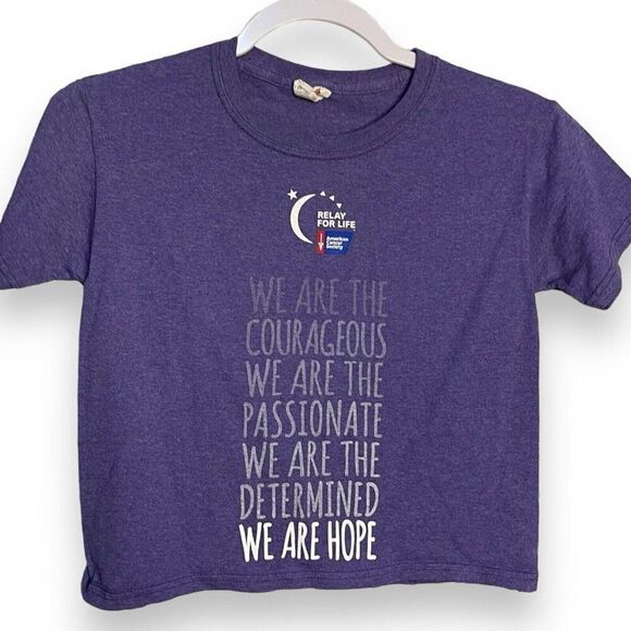 Fruit Of The Loom Relay For Life Heavy HD Graphic Print T-Shirt Unisex S Purple - Picture 1 of 11
